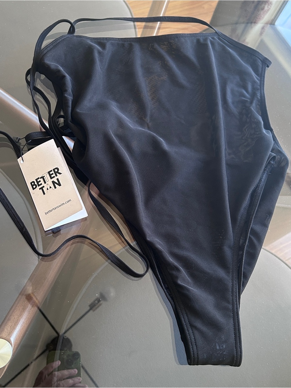BETTER TAN Black High-Cut Bikini Bottom